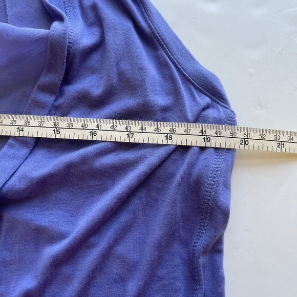 LOGO Lori Goldstein Long Chiffon Trim Cardigan Top XS Purple Oversized Stretch - Picture 6 of 8